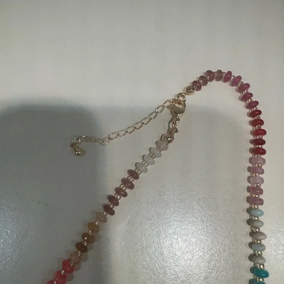 Boho Multicolor Rainbow Stone Necklace One Size Anthropologie NWOT - Picture 3 of 5